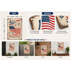 July 4th Independence Day Tin Sign American Flag Metal Sign Patriotic Wall Decor