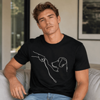 Man's Best Friend Fist Bump Graphic Tee - Minimalist Dog Lover Line Art T-Shirt