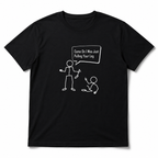 Funny Stick Figure Graphic T-Shirt Minimalist Cartoon Humor Tee