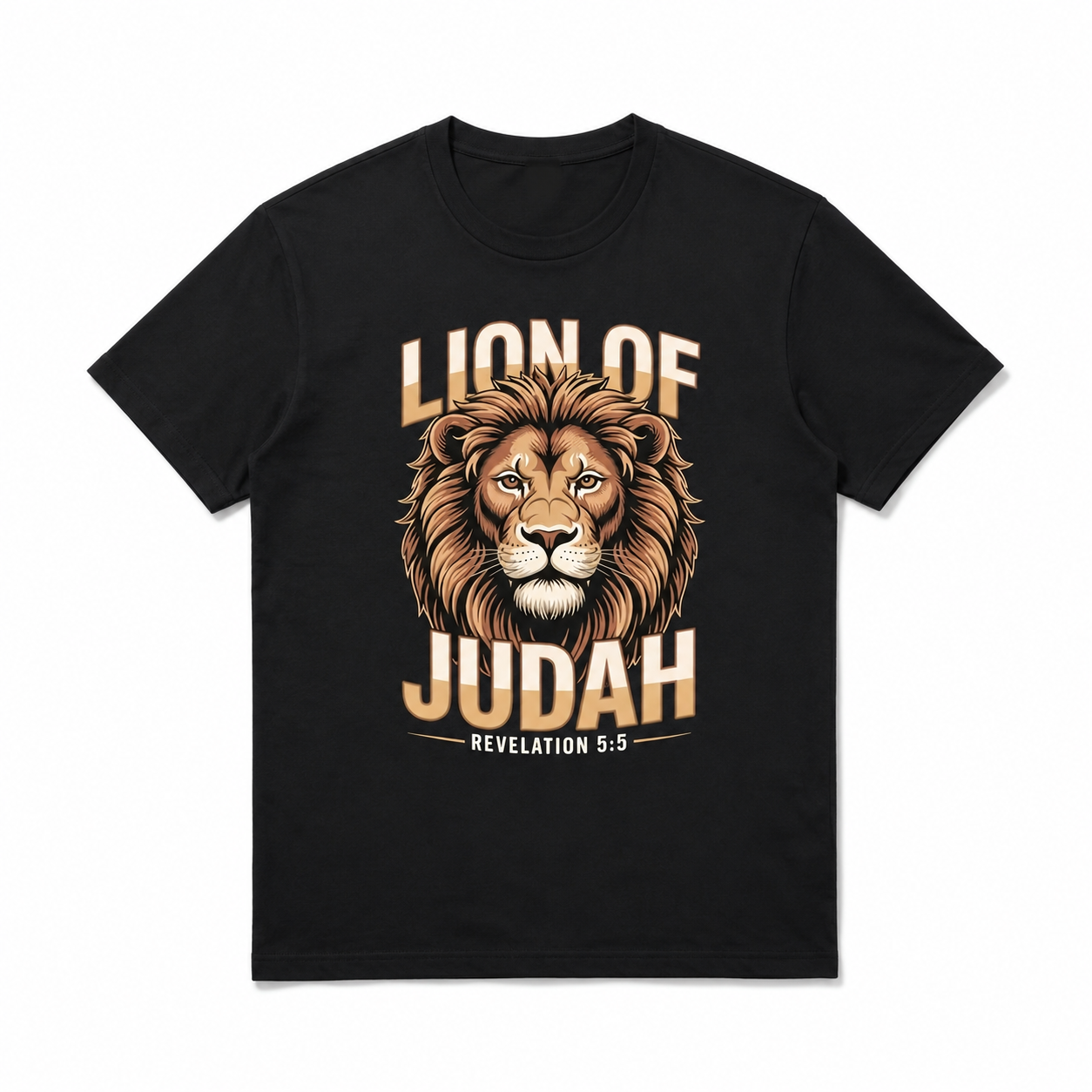 Lion of Judah T Shirt Christian Strength Faith Graphic Casual Crew Neck Tee
