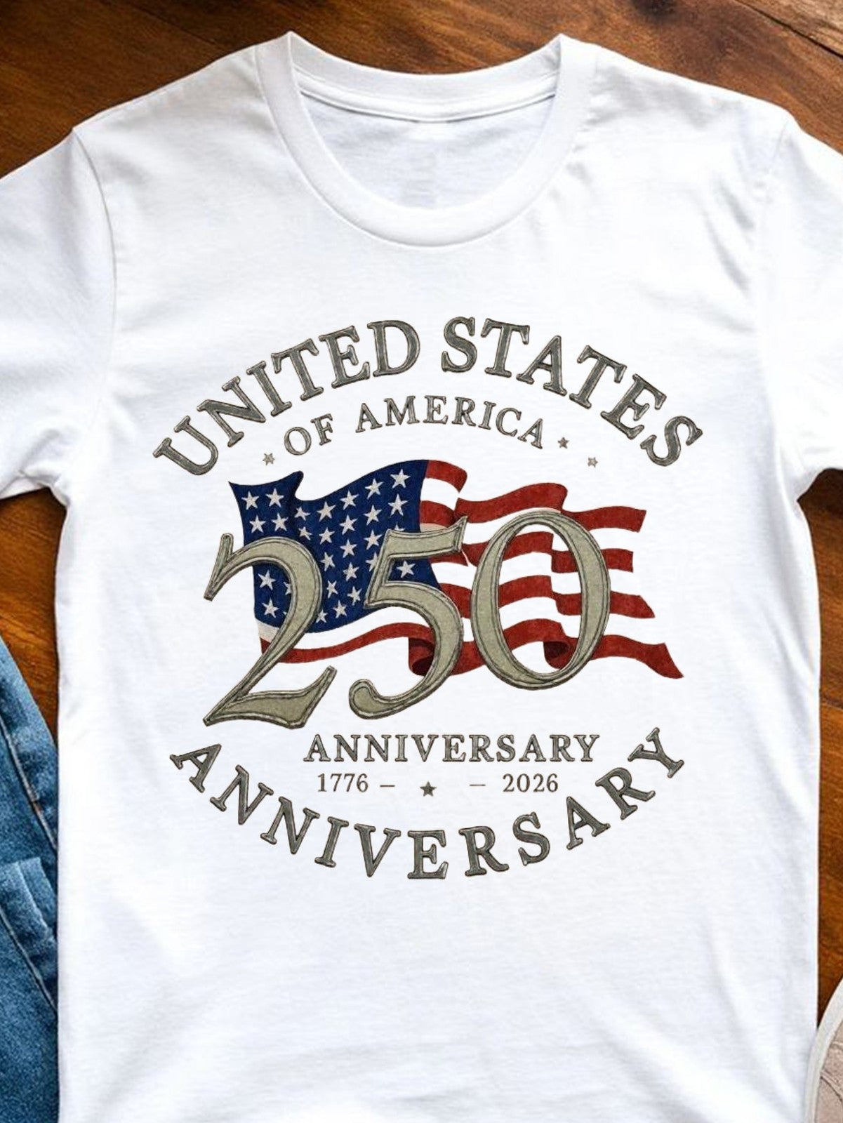 USA 250th Anniversary 1776-2026 Patriotic Flag Heritage Graphic Men's T-Shirt