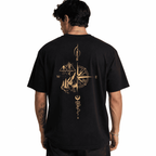 Men's Geometric Hill Print T-Shirt Loose Drop Shoulder Casual Street Tee for Men