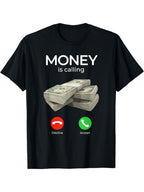 Money In Call Cash Funny Business Graphic Men’s T-Shirt Hustle Humor Tee