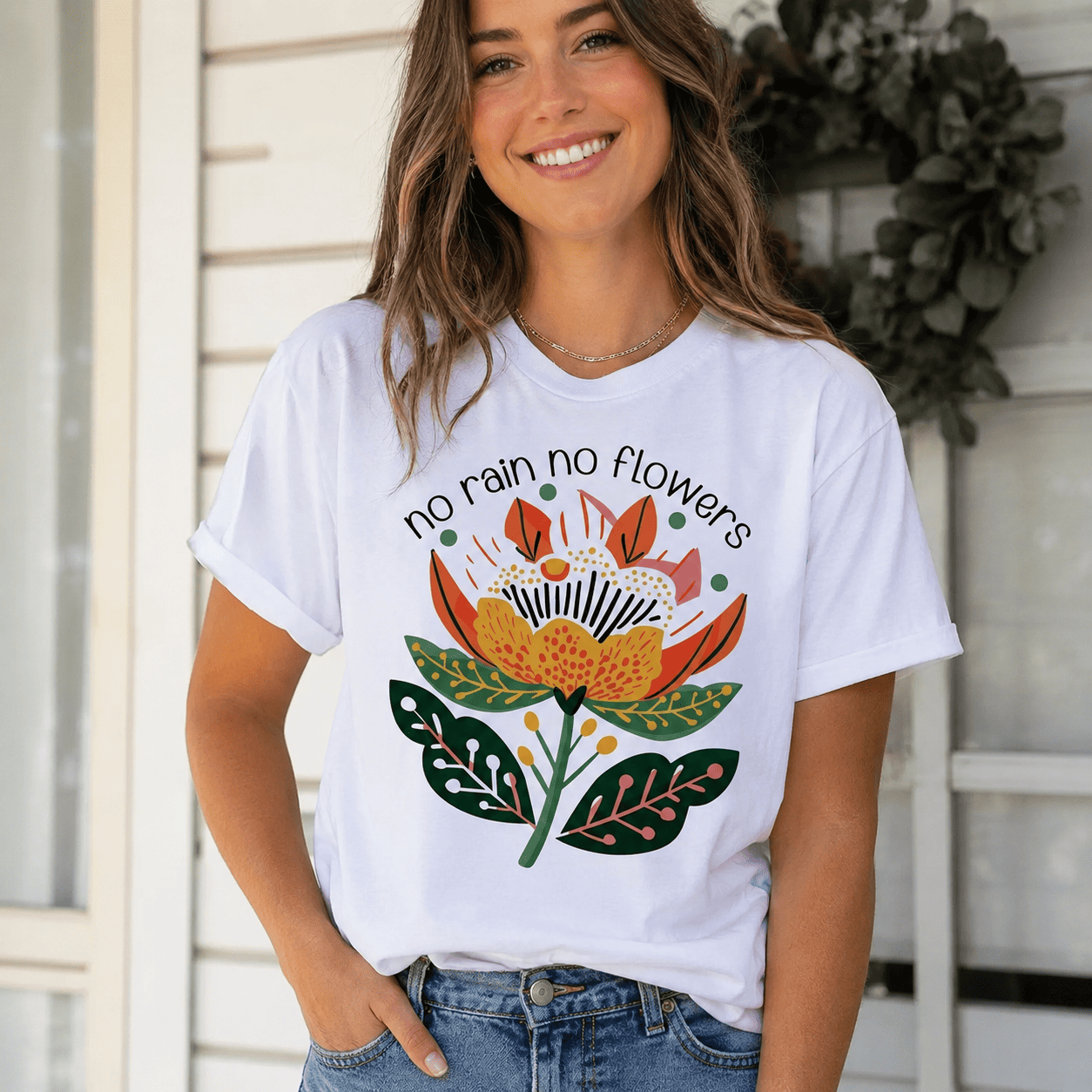 Women‘s Floral Graphic T-Shirt Casual Summer Crew Neck Short Sleeve Tee