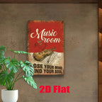 Music Room Tin Sign - "Lose Your Mind Find Your Soul" Metal Wall Art Decor