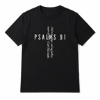 Psalm 91 Faith T Shirt Christian Bible Verse Graphic Casual Crew Neck Tee