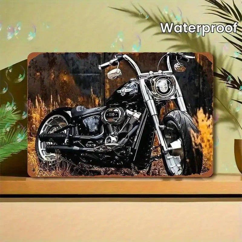 Vintage Motorcycle Metal Tin Sign - Retro Chopper Cruiser Bike Metal Tin Plaque