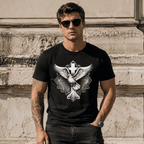 Holy Spirit Dove Cross Christian Faith Religious Church Graphic Men’s T-Shirt