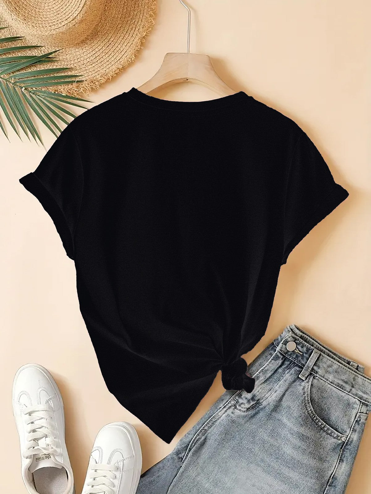 Women Daisy Floral Graphic T-Shirt Summer Flower Casual Crew Neck Tee Top