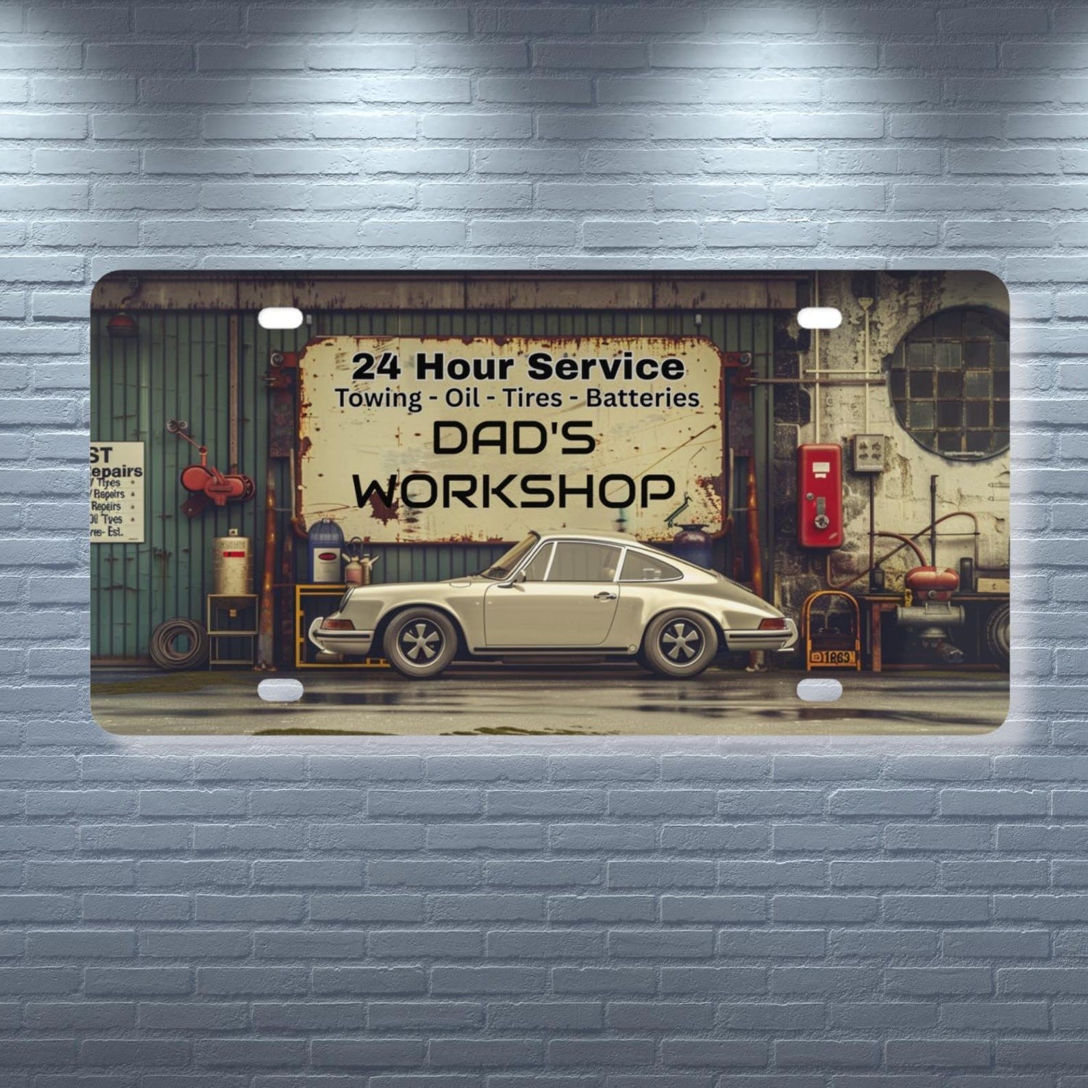 Classic Cars License Plate Sign Vintage Garage Wall Decor Gift for Dad Auto Fan