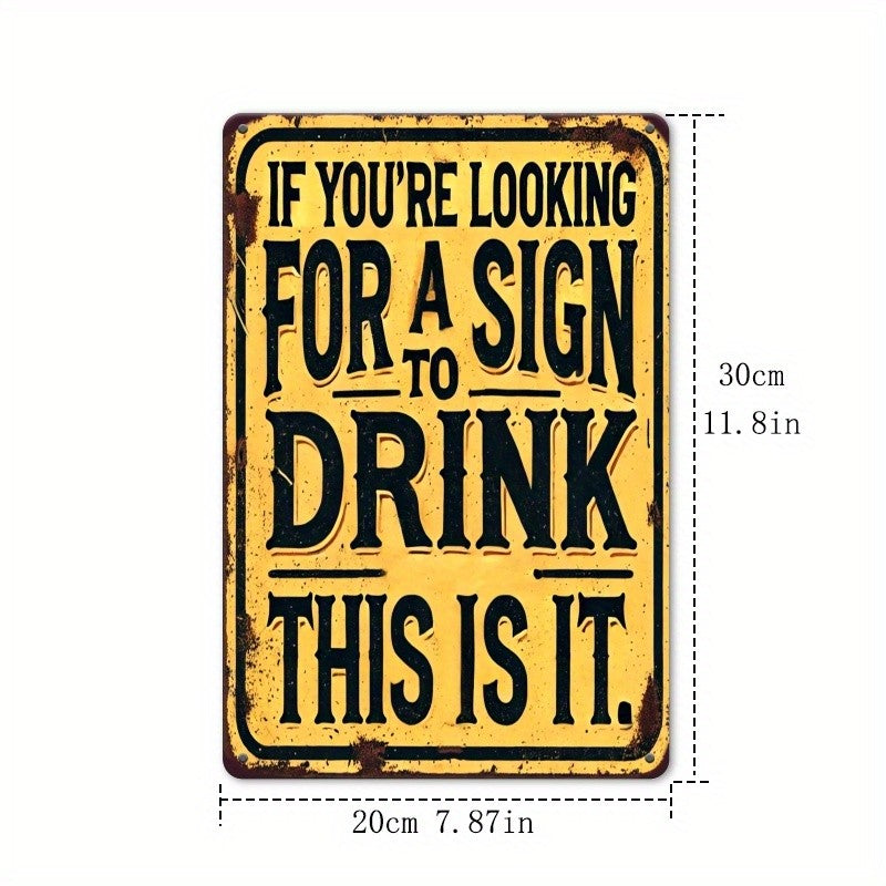 Sign To Drink Tin Sign Vintage Metal Home Bar Wall Decor Funny Alcohol Pub Art