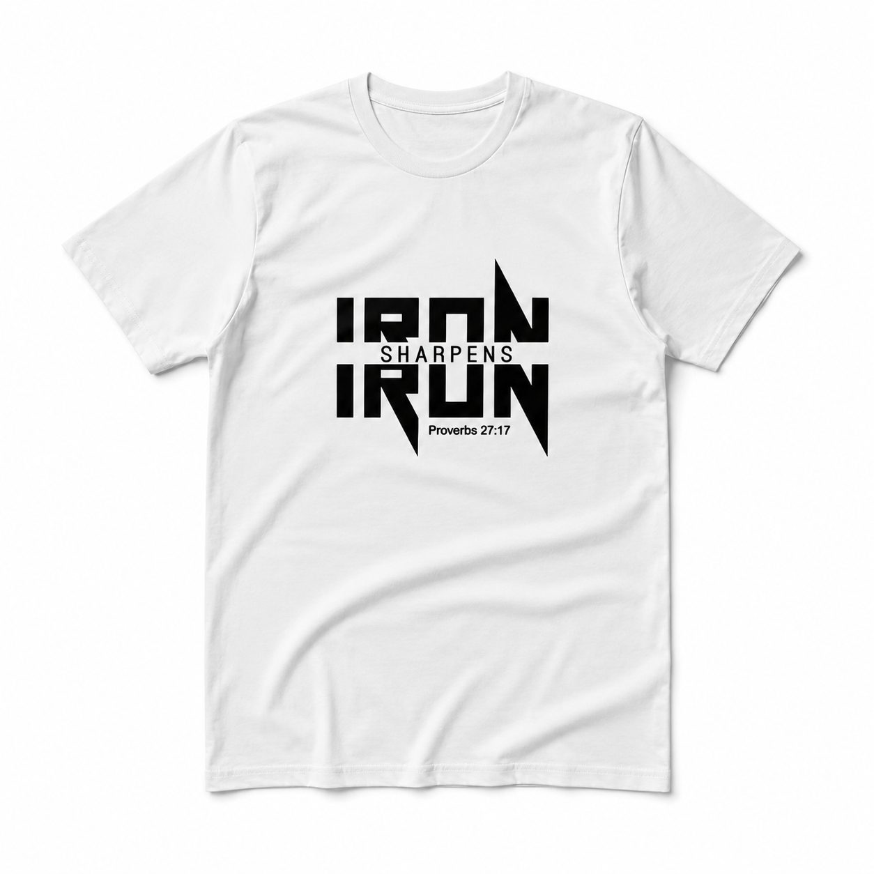 Iron Sharpens Iron T-Shirt Men's Christian Bible Verse Graphic Tee