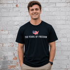 250 Years of Freedom USA Flag T-Shirt 250th Anniversary 4th of July Tee