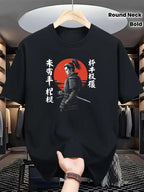 Japanese Samurai Warrior Graphic T-Shirt Red Armor Gothic Streetwear Tee