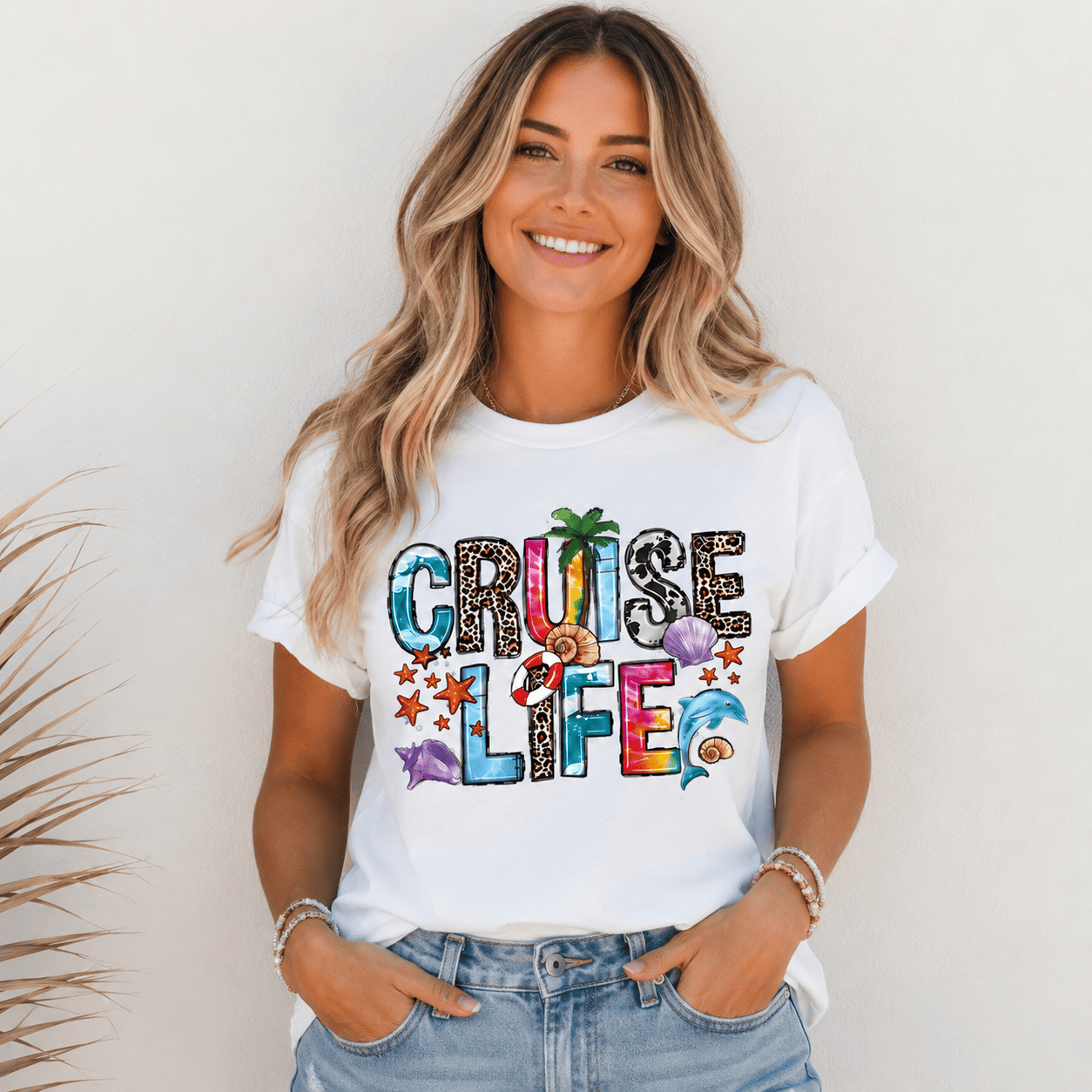 Women Hello Summer Cruise Life Graphic T-Shirt Nautical Beach Vacation Tee