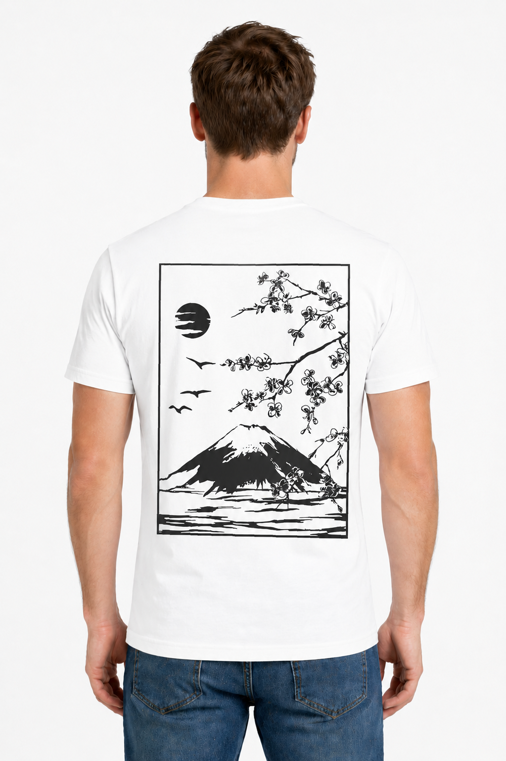 Mount Fuji Japanese Landscape Graphic T-Shirt Y2K Minimalist Unisex Tee