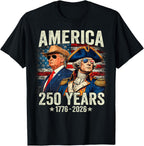 Funny America 250th Anniversary Trump Washington Patriotic USA T-Shirt