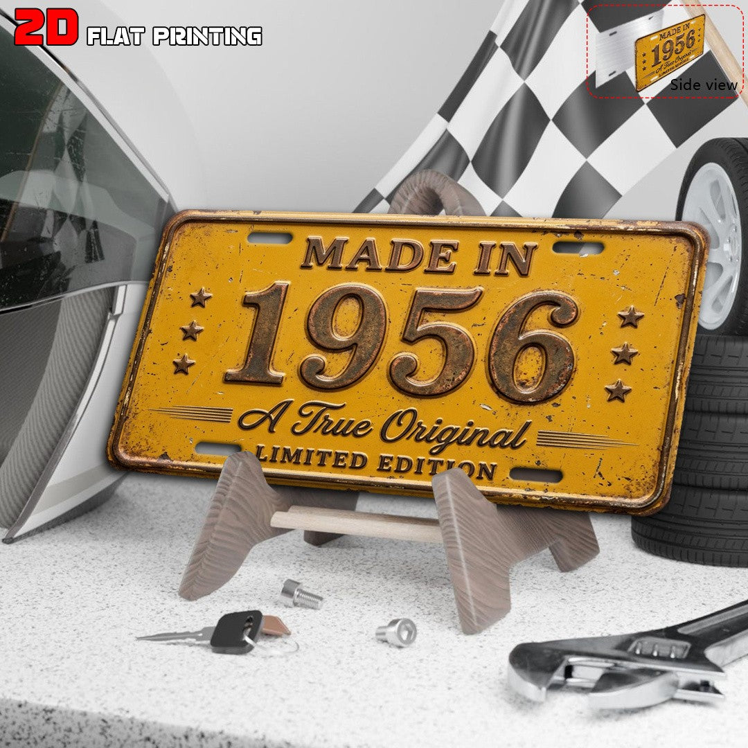 1956 Retro Metal License Plate Sign Rustic Farmhouse Patio Wall Decor 6x12