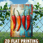 Chili Pepper Metal Sign - Artistic Kitchen Tin Wall Art Decor Plaque