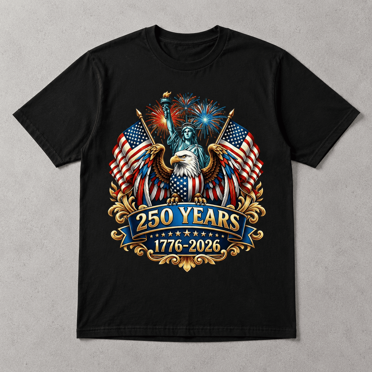 USA 250th Anniversary America 1776-2026 Patriotic July 4th Men's T-Shirt
