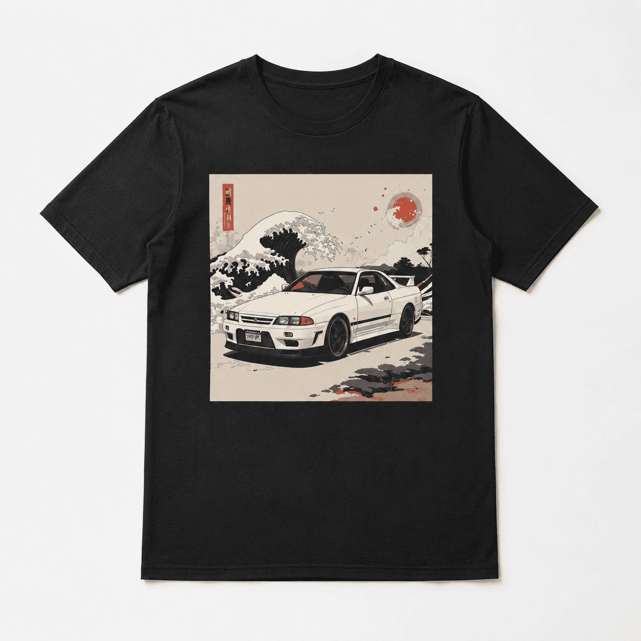 R32 JDM Great Wave Graphic T-Shirt Retro Japanese Racing Car Art Tee