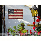 Patriotic 1776 Betsy Ross Tin Sign - Vintage American Revolutionary Metal Art
