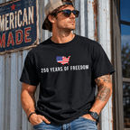 250 Years of Freedom USA Flag T-Shirt 250th Anniversary 4th of July Tee
