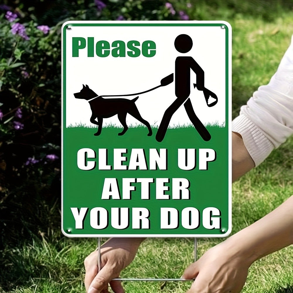 Clean Up After Your Dog Sign Outdoor Metal No Pooping Dog Waste Property Notice