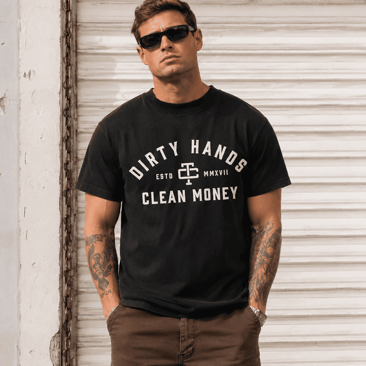 Dirty Hands Clean Money Graphic Tee - Hard Work Tradesman Gift T-Shirt