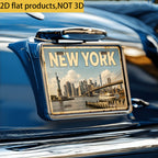NYC Statue of Liberty Metal License Plate Sign Brooklyn Bridge Wall Decor