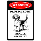 Beagle Security Metal Sign: Dog Owner Front Door Decor