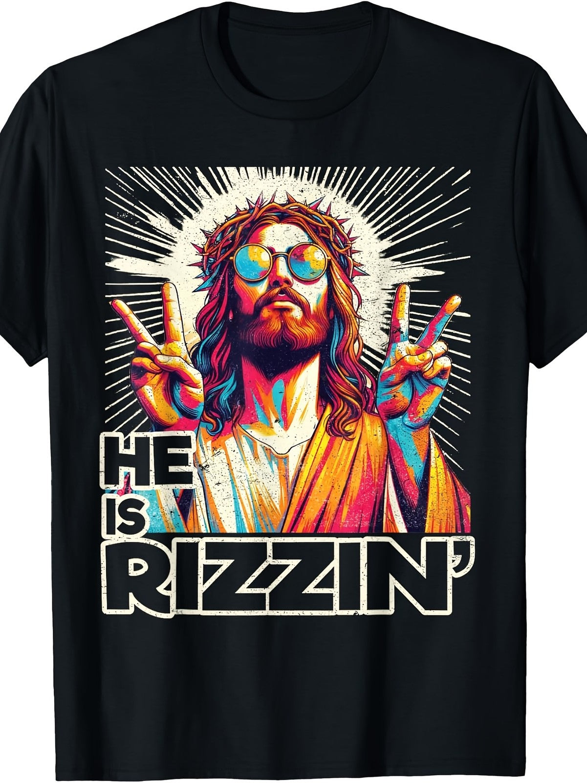 He Is Rizzin' Funny Jesus T-Shirt | Sassy Christian Easter Rizz Graphic Tee