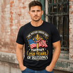 USA 250th Anniversary Christian God Freedom Flag 1776-2026 Men's T-Shirt