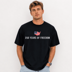 250 Years of Freedom USA Flag T-Shirt 250th Anniversary 4th of July Tee