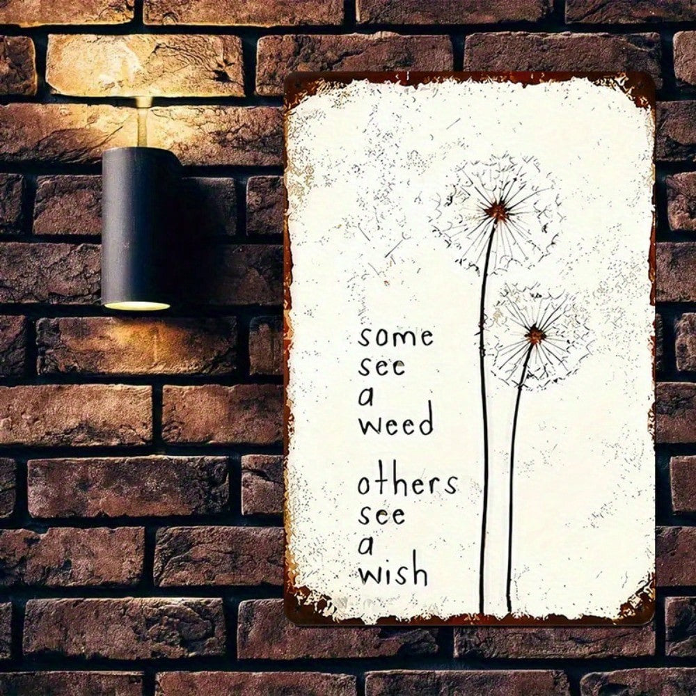 Vintage Dandelion Flower Metal Tin Sign - Retro Some See A Weed Garden Metal Art