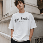 Los Angeles Gothic Letter T-Shirt Old English Streetwear Casual Tee