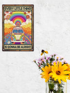 Retro Peace Van Tin Sign Humorous 70s Rainbow Living Room Bedroom Wall Decor