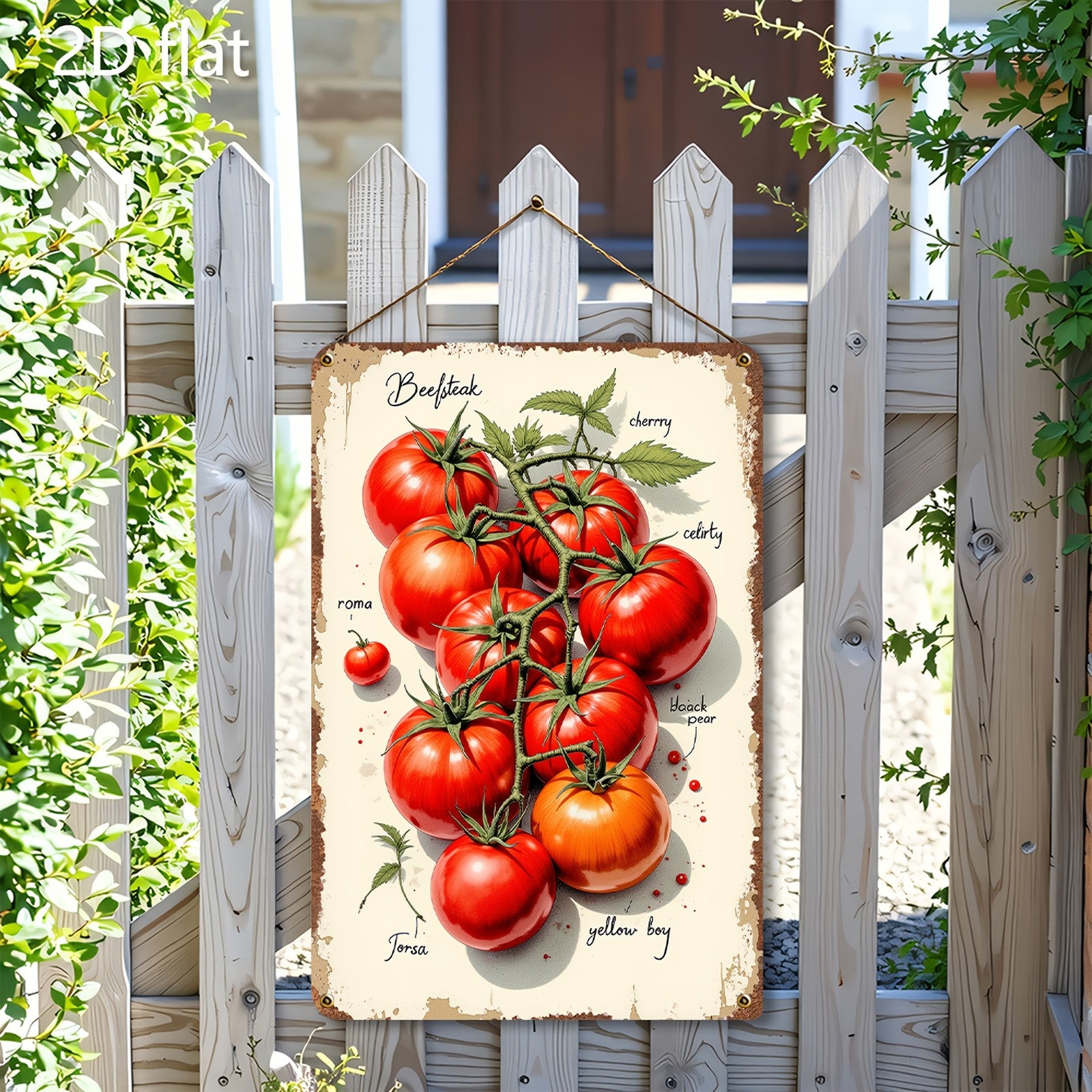 Tomato Variety Metal Sign - Vintage Botanical Tin Kitchen Wall Art Decor