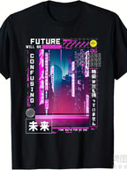 Tokyo Cyberpunk Vaporwave T Shirt Neon Japanese Retro Graphic Streetwear Tee