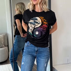 Women Yin Yang Tree Of Life Graphic T-Shirt Spiritual Casual Crew Neck Tee Top