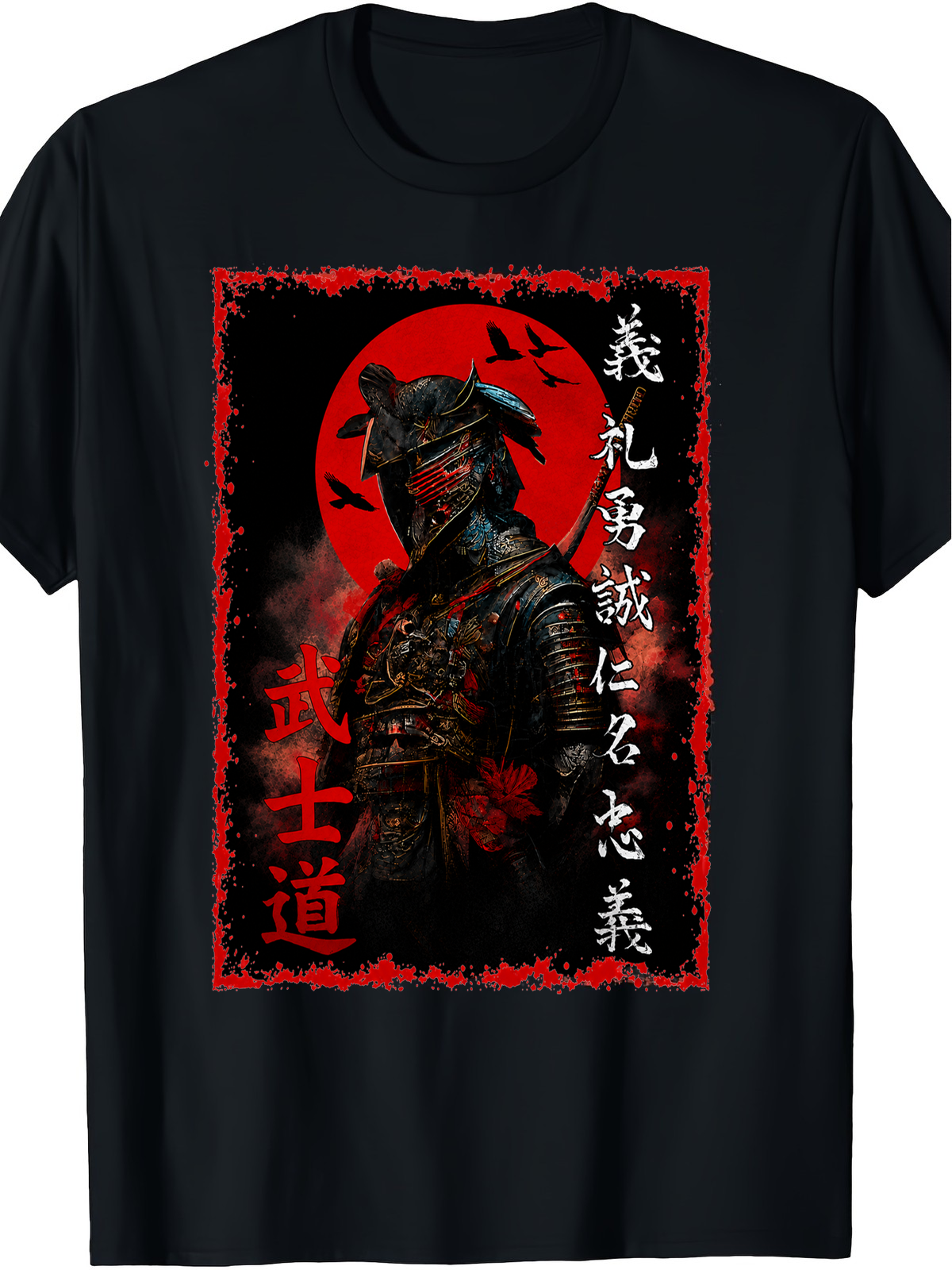 Ancient Samurai Anime Graphic T-Shirt Japanese Warrior Streetwear Casual Tee