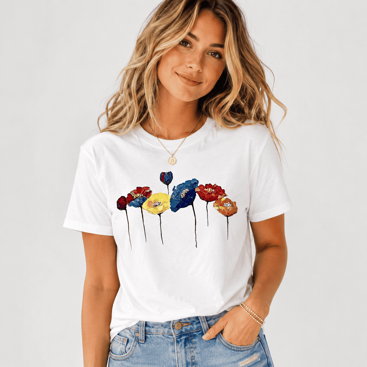 Impressionist Painted Wildflower Graphic Tee