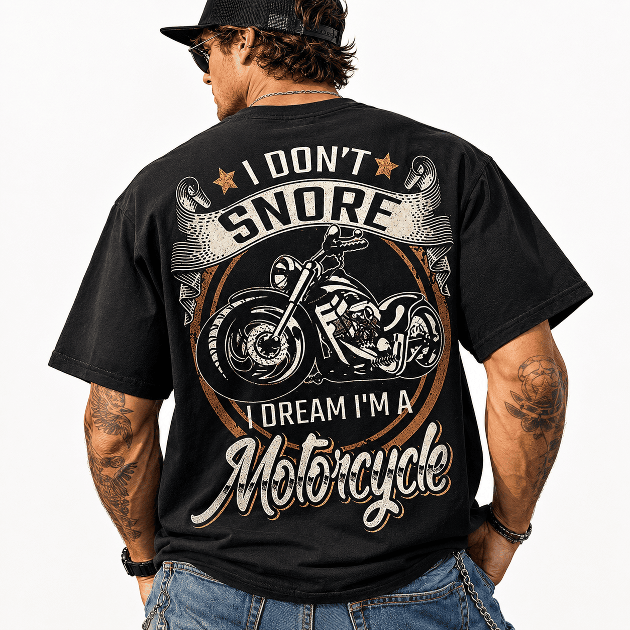 I Don't Snore Motorcycle Biker Funny Men's Graphic T-Shirt Rider Gift