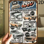 Classic Muscle Car Advertisement Tin Sign - 1970 High Performance Metal Poster