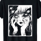 Horror Anime T Shirt Creepy Manga Japanese Harajuku Graphic Casual Tee
