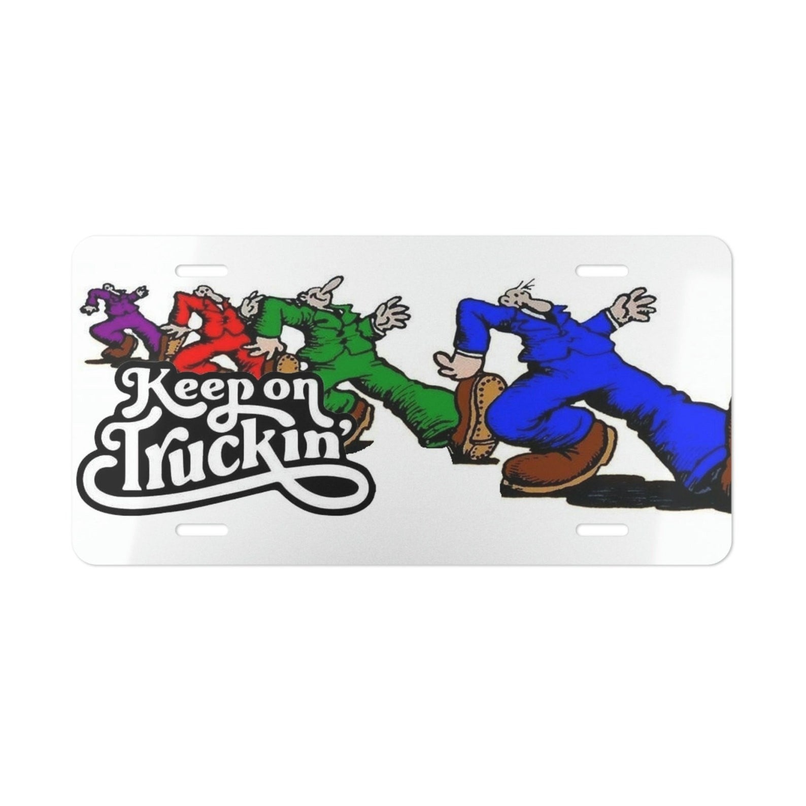 Keep On Trucking License Plate Vintage Novelty Car Tag Retro Garage Decor
