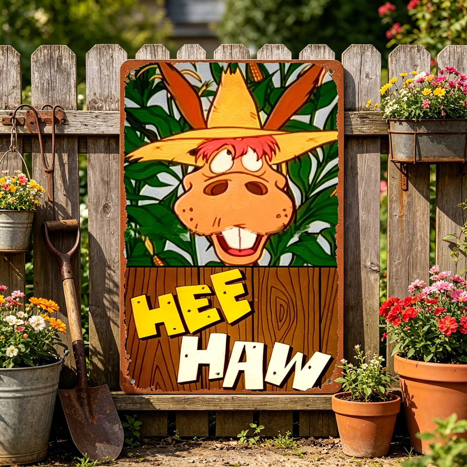 Hee Haw Tin Sign Vintage Metal Donkey Wall Decor Funny Classic TV Country Gift