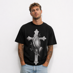 Praying Hands Cross Christian Graphic Men’s T-Shirt Religious Faith Tee