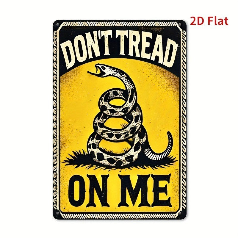 Dont Tread On Me Tin Sign Vintage Metal Gadsden Flag Wall Decor Patriotic Gift