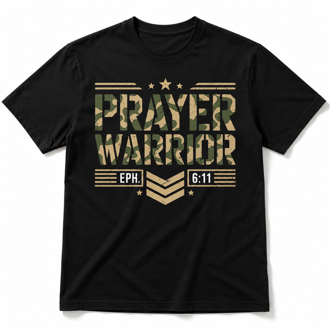 Prayer Warrior Christian Faith Armor Of God Camo Graphic Men’s T-Shirt Tee
